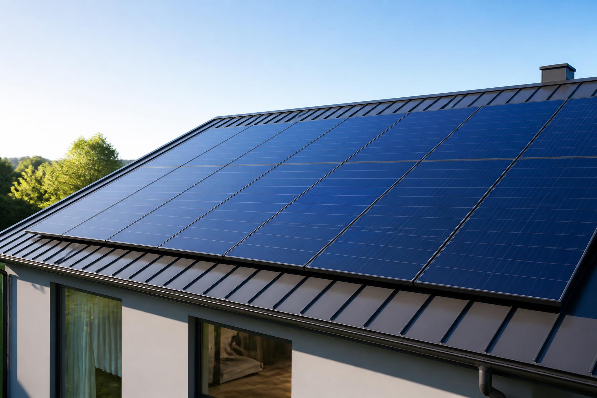 Spotlessly clean solar panels on a modern Cape Town rooftop